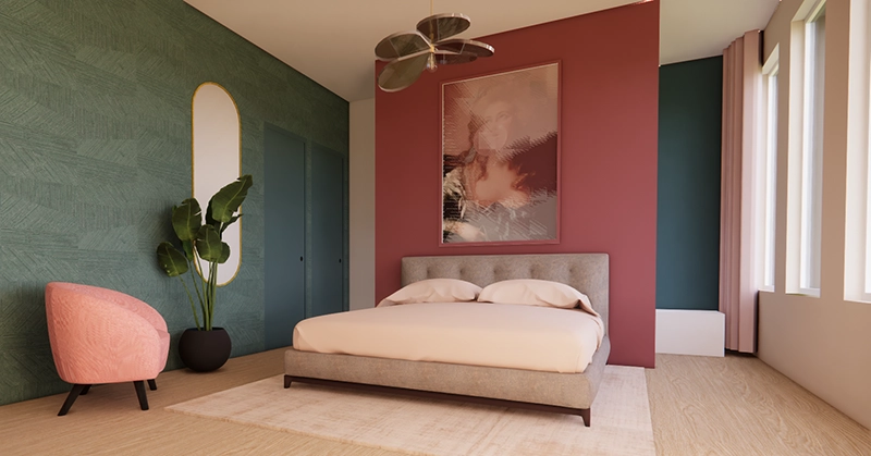 Slaapkamer interieurontwerp in Den Haag, ontworpen door StudioZL